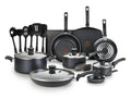 T - Fal Essentials 20 Pc. Nonstick Cookware Set, Black