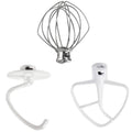 Stand Mixer Attachments 3-Piece Kit - REPLACE for Kitchen Aid Accessories K45ww Wire Whip K45dh Dough Hook K45b Coated Flat at MechanicSurplus.com