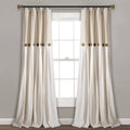 Lush Decor Linen Button Single Panel Window Curtain - 84"L x 40"W