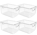 Control Kitchen Clear Plastic Storage Bins, Perfect for Kitchen Organization or Pantry Organization and Storage, Fridge Organizer Plastic Bins, Pantry