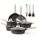 Carote Nonstick Pots and Pans Set, 13 Pcs Induction Kitchen Cookware Sets (Black Granite), Size: 6