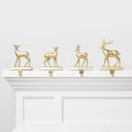 Wondershop 4ct Metal Reindeer Christmas Stocking Holder Gold