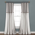 Lush Decor Linen Button Window Curtain Panel - 84", Single, Gray/White
