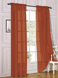 Decotex 2 Piece Sheer Voile Light Filtering Rod Pocket Window Curtain Panel Drape Set Available in A Variety of Sizes and Colors (54" x 84", Brick)