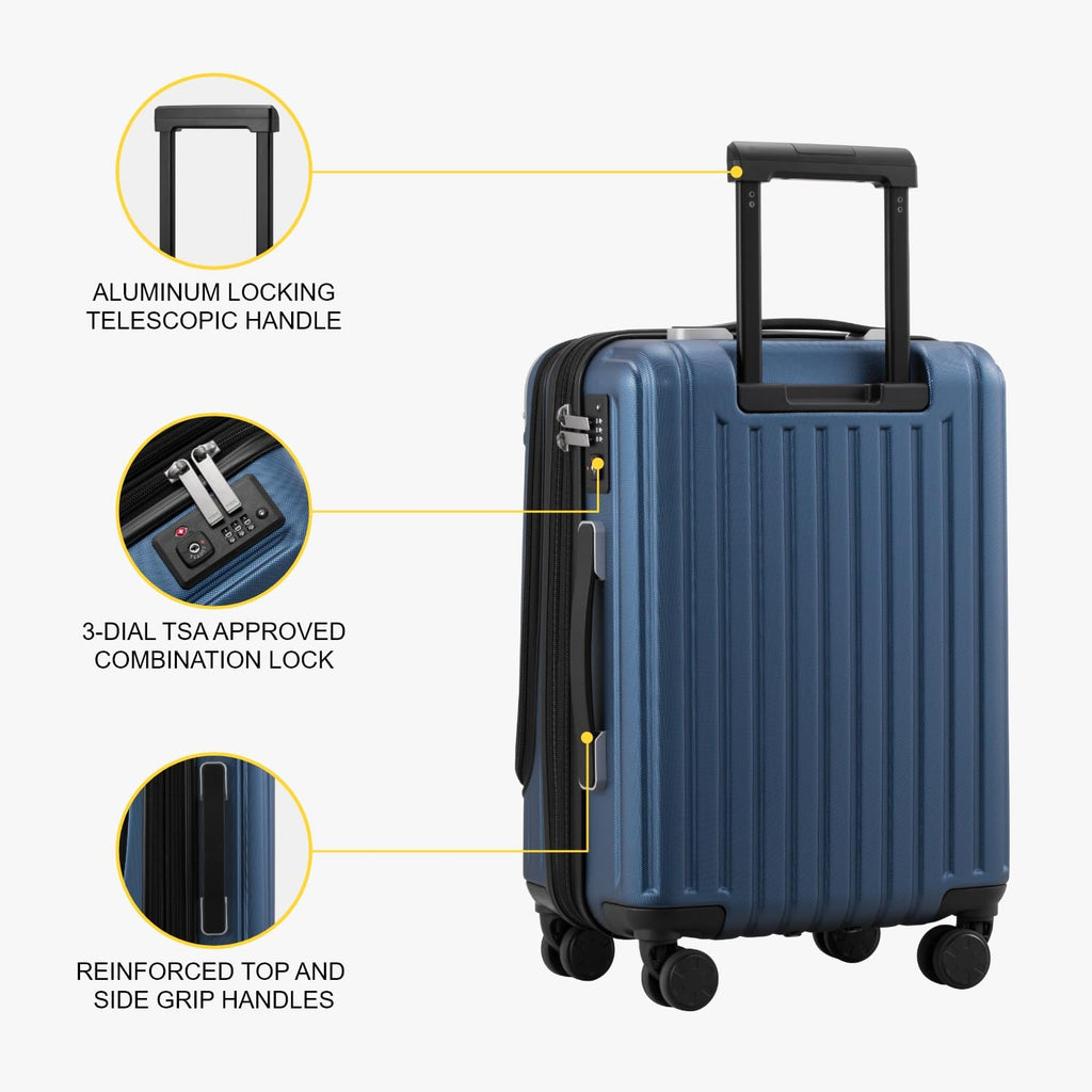 LEVEL8 Grace EXT 20 Carry On Luggage With Wheels