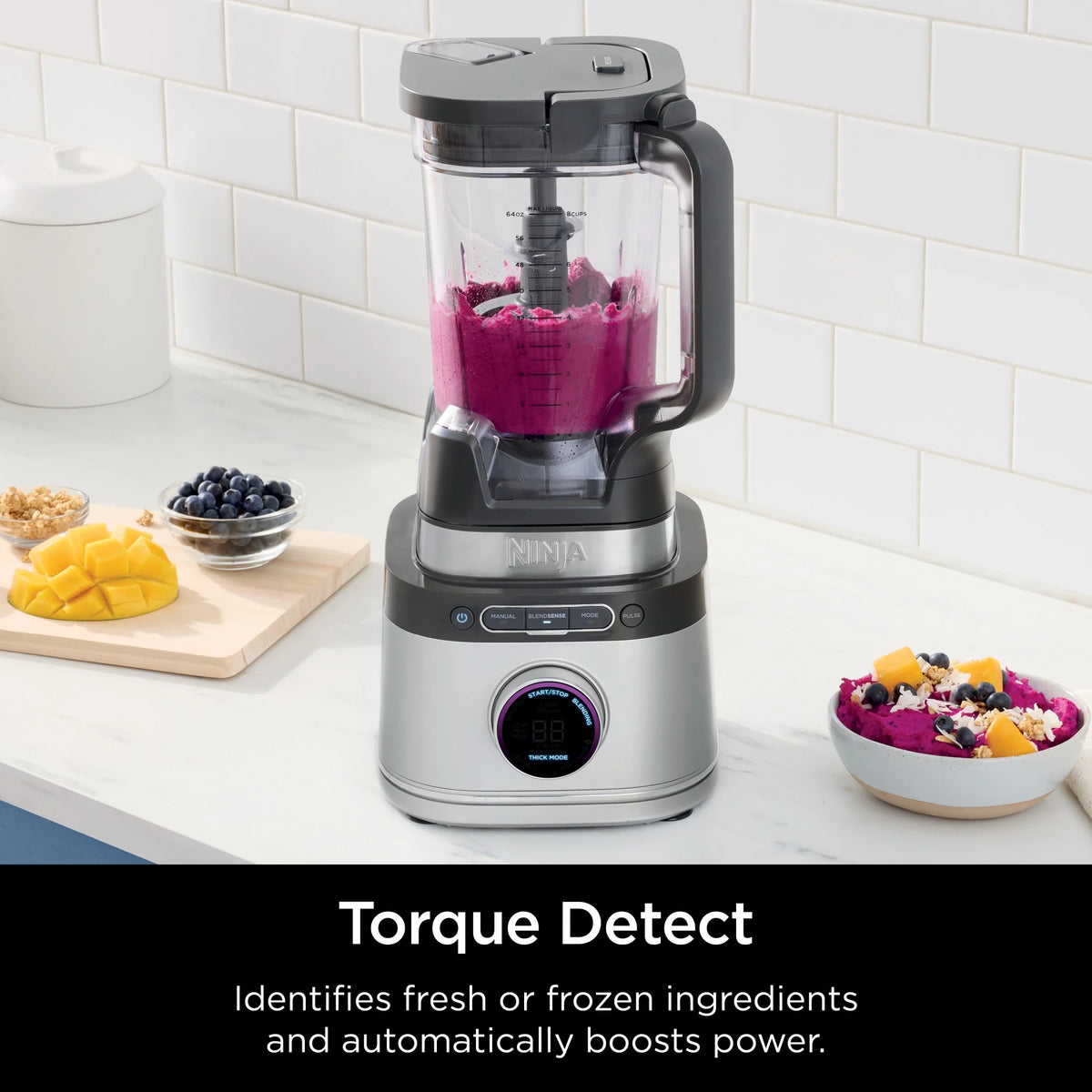 Ninja Detect Kitchen System Power Blender + Processor with Blend Sense Technology, Silver, TB400